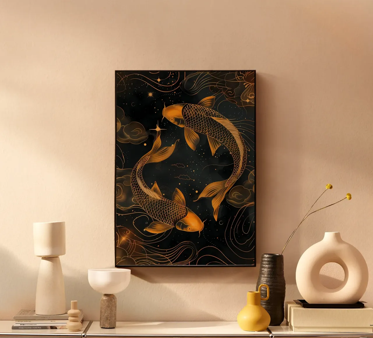 Pesce koi giapponese Yin Yang plexiglass da Mikesell