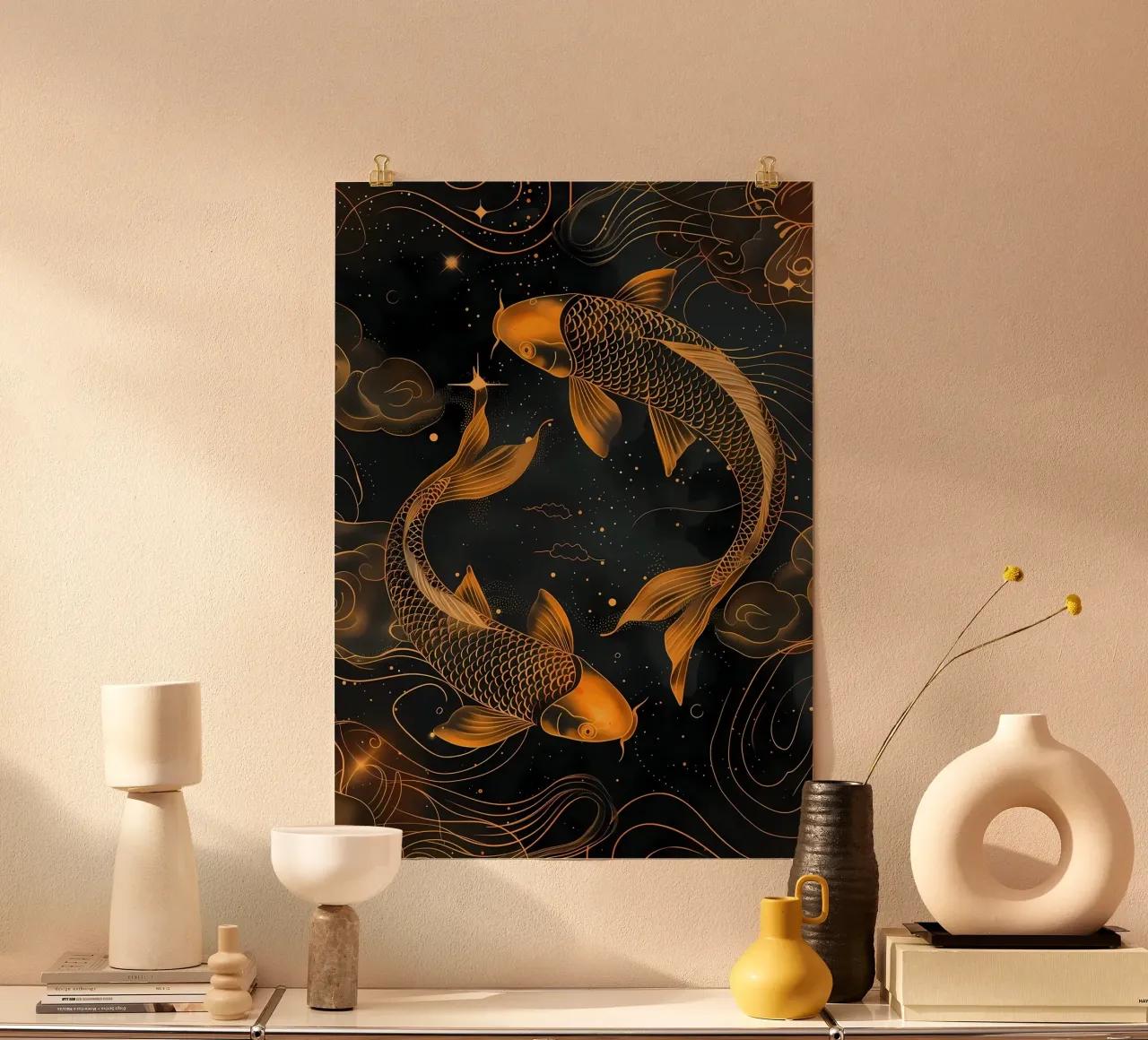 Pesce koi giapponese Yin Yang poster da Mikesell