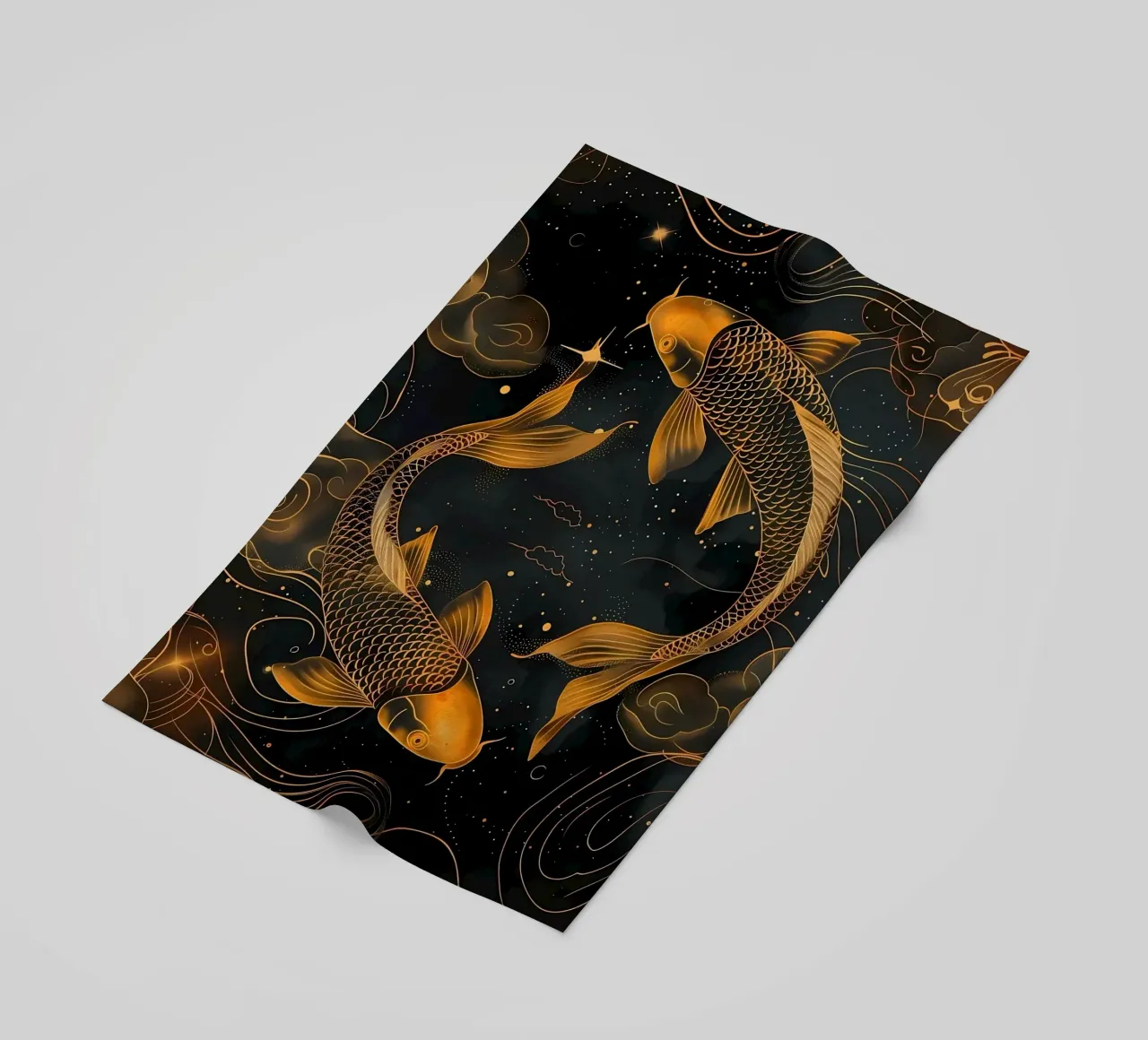 Pesce koi giapponese Yin Yang telo mare da Mikesell