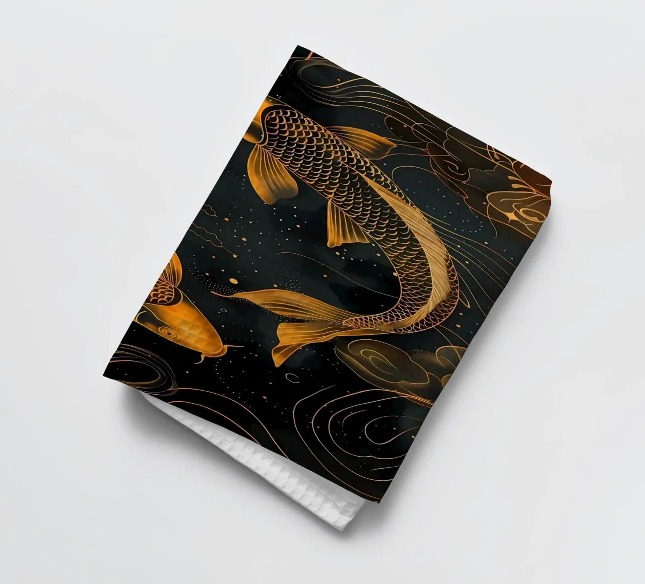 Pesce koi giapponese Yin Yang canovaccio da cucina da Mikesell