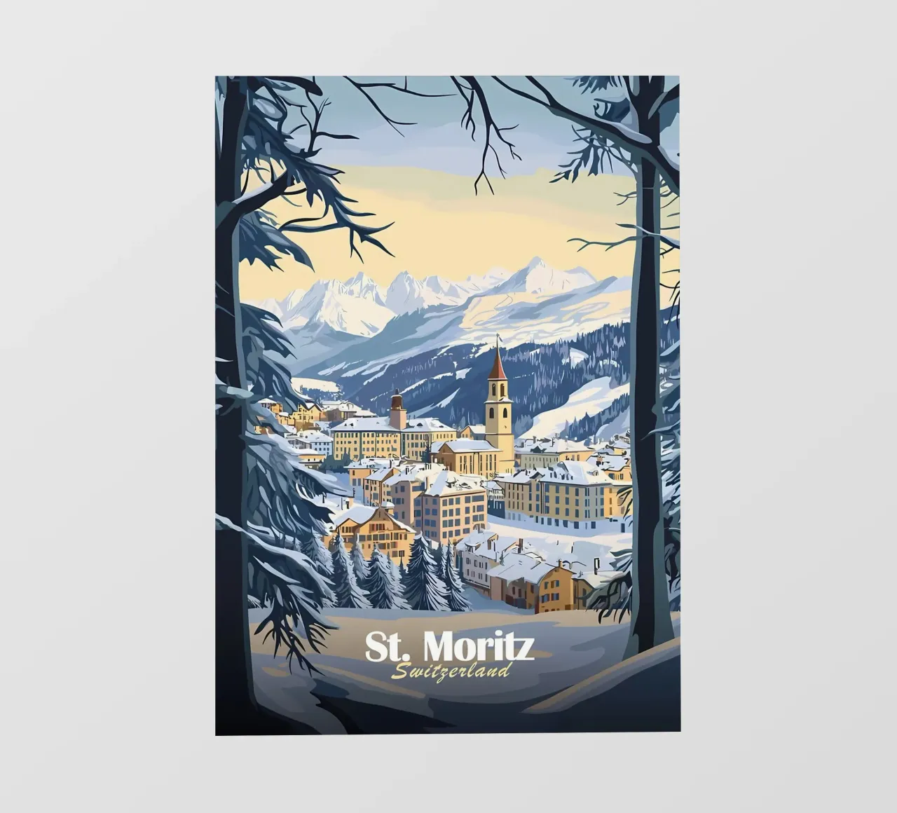 Paesaggio invernale di St. Moritz pellicola backlit da Ginnery