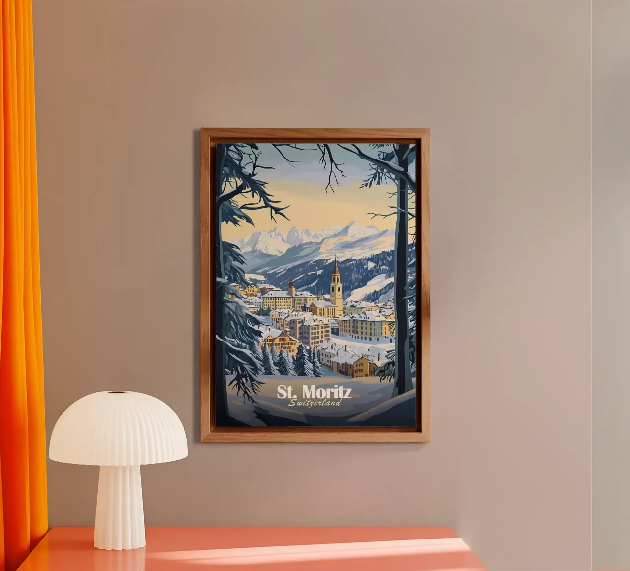 Paesaggio invernale di St. Moritz alluminio dibond da Ginnery