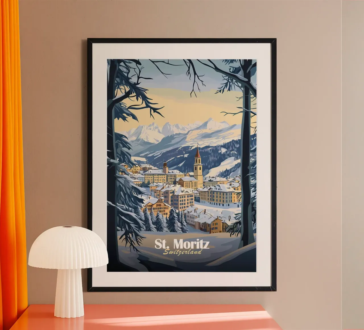 Paesaggio invernale di St. Moritz carta hahnemühle da Ginnery