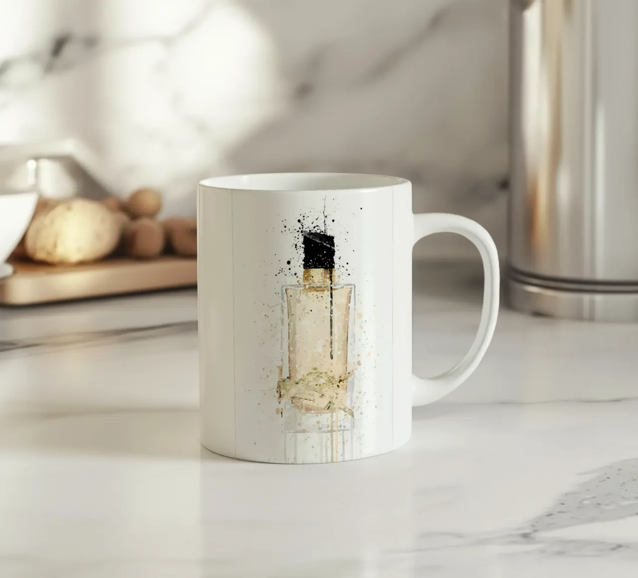 Bottiglia di profumo in platino tazza in ceramica da Allaire