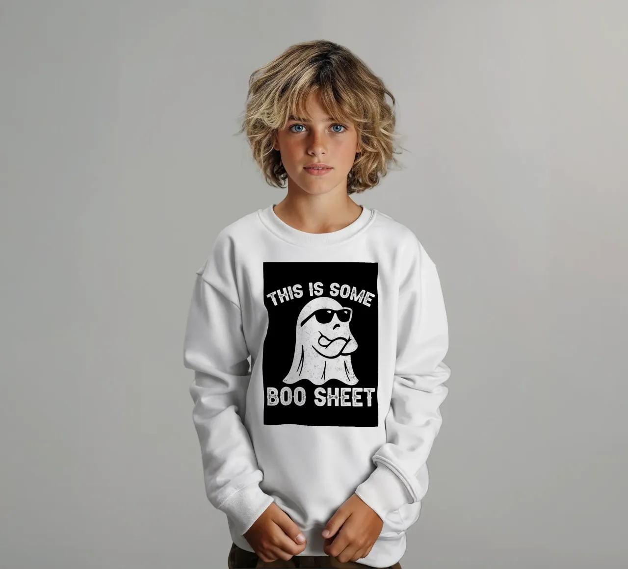 Questo è un foglio di Boo felpa bambino da Delaplane