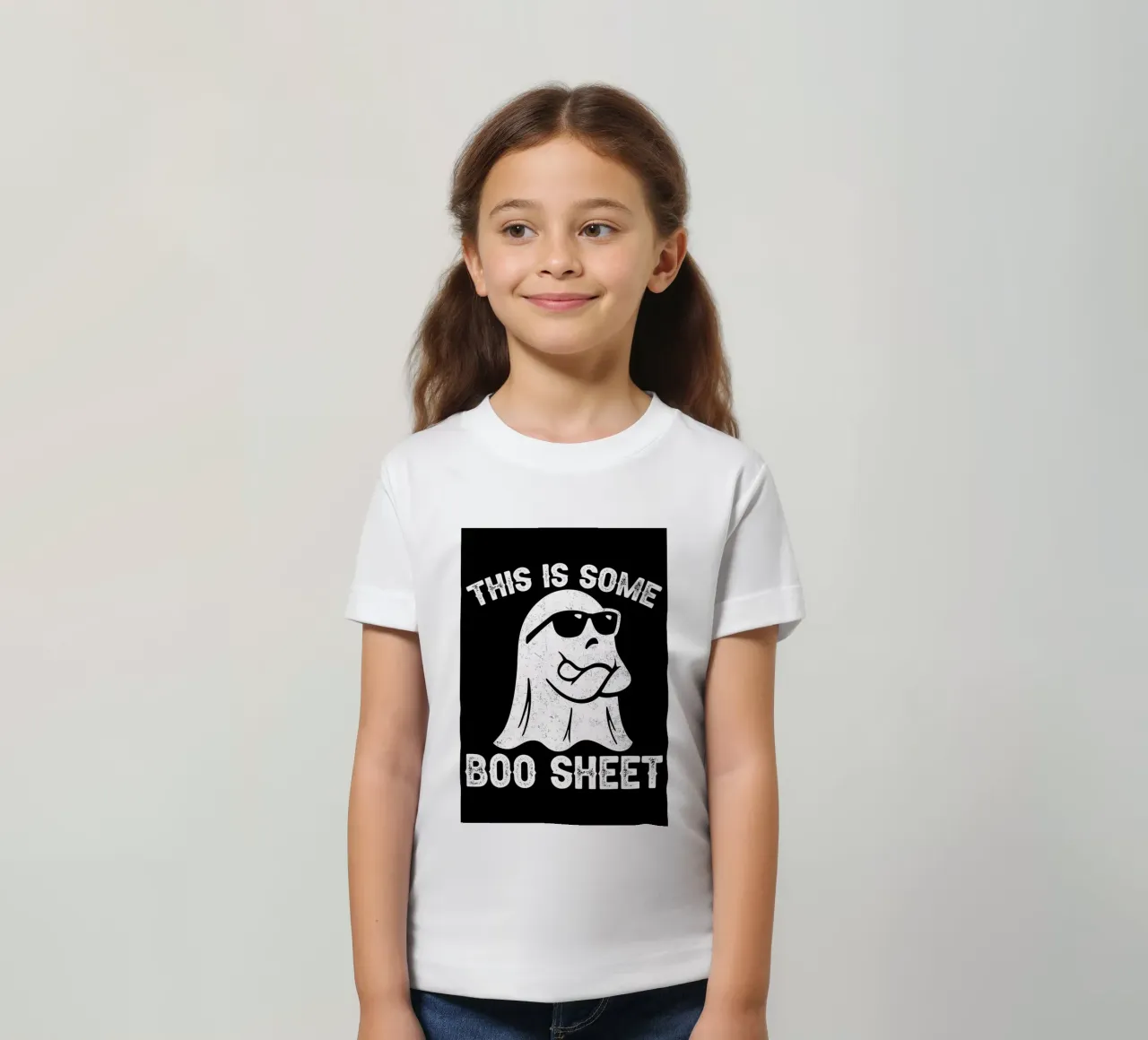 Questo è un foglio di Boo t-shirt bambini da Delaplane