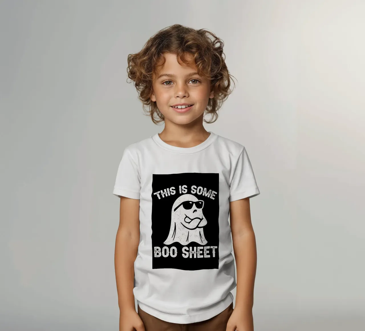Questo è un foglio di Boo t-shirt bambini da Delaplane