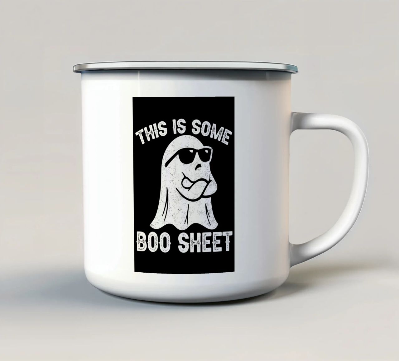 Questo è un foglio di Boo tazza in smalto da Delaplane