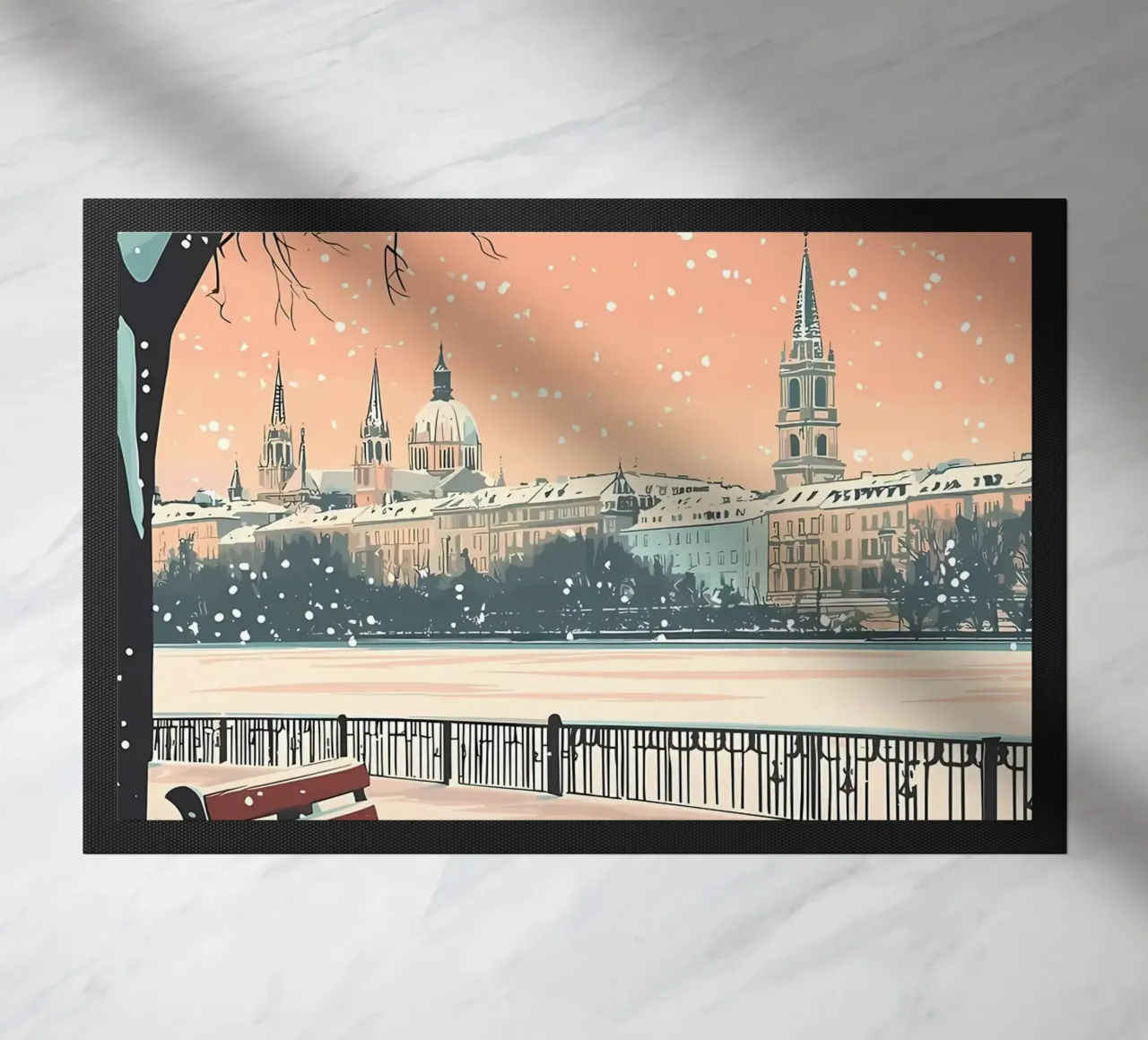 Paesaggio innevato di Vienna zerbino da Ginnery