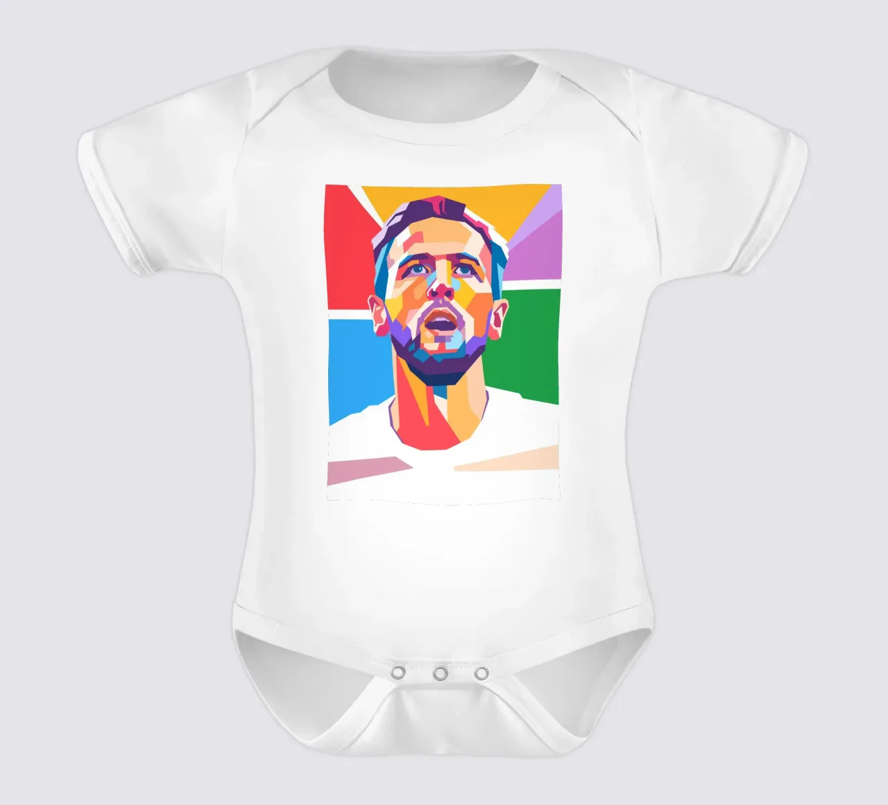 Harry Kane on WPAP art style short-sleeve baby romper by Hantamrata