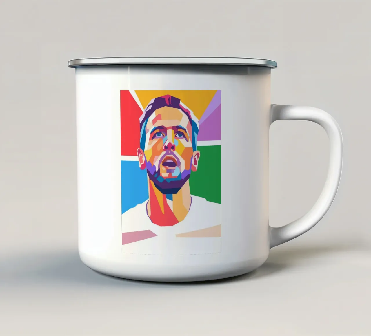 Harry Kane über den WPAP-Kunststil Emaille Tasse von Hantamrata