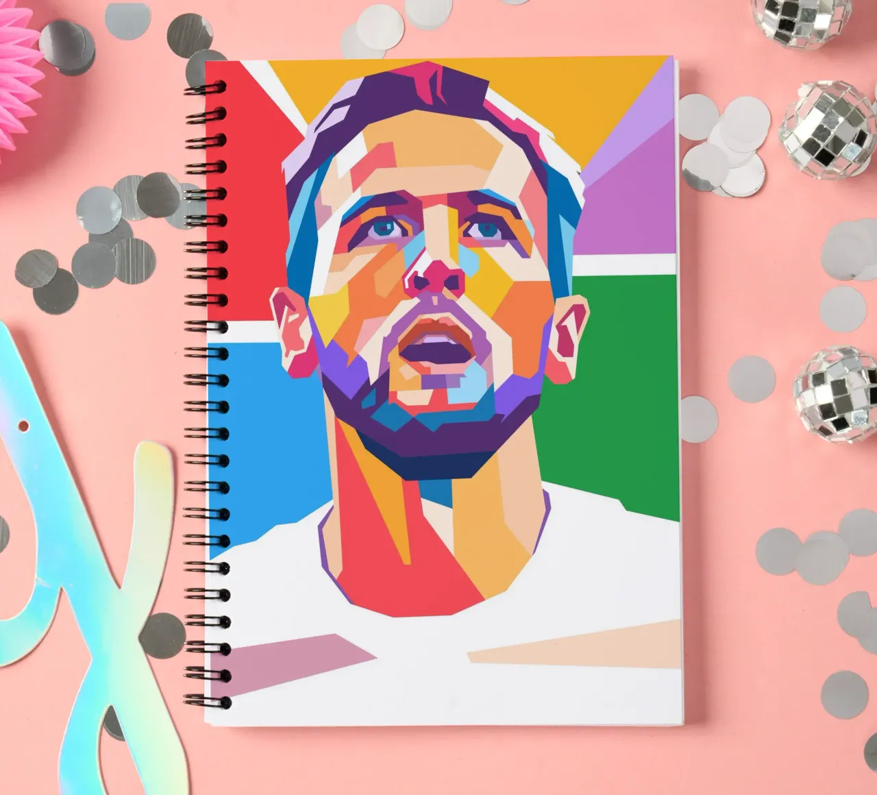 Harry Kane on WPAP art style spiral notebook by Hantamrata
