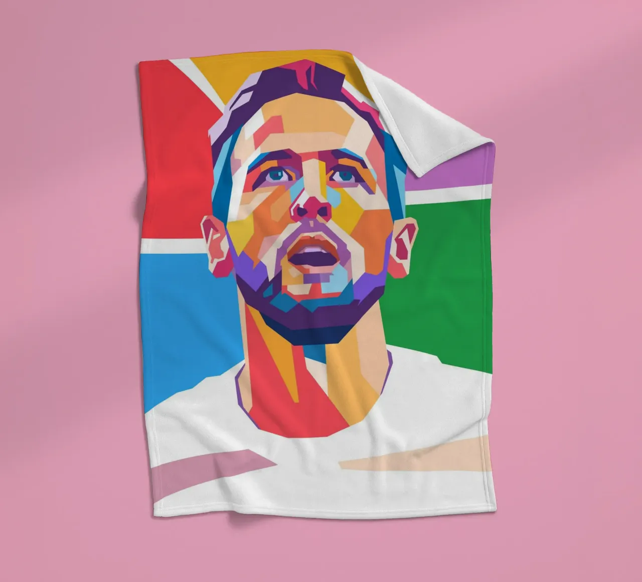 Harry Kane on WPAP art style fleece blanket by Hantamrata