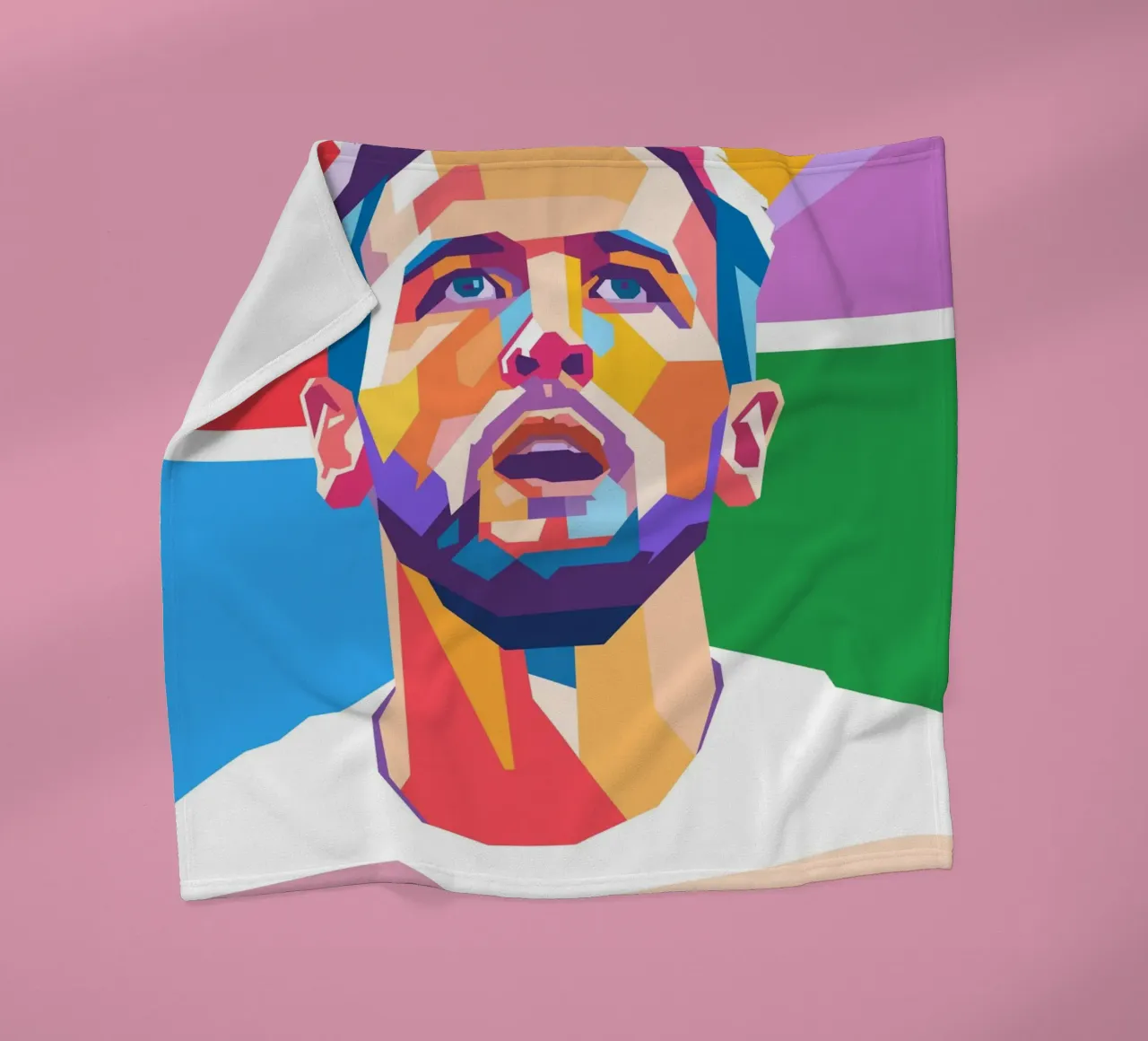 Harry Kane on WPAP art style fleece blanket by Hantamrata