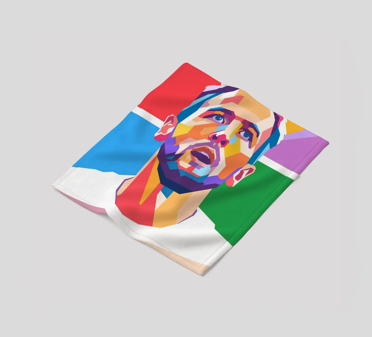 Harry Kane on WPAP art style fleece blanket by Hantamrata