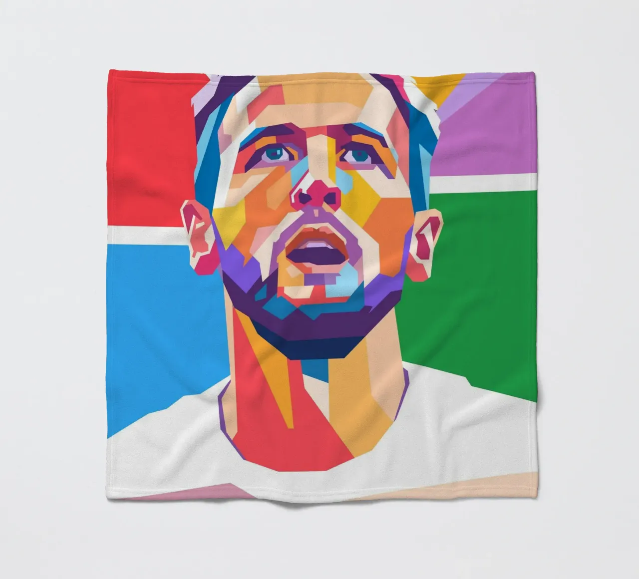Harry Kane on WPAP art style fleece blanket by Hantamrata