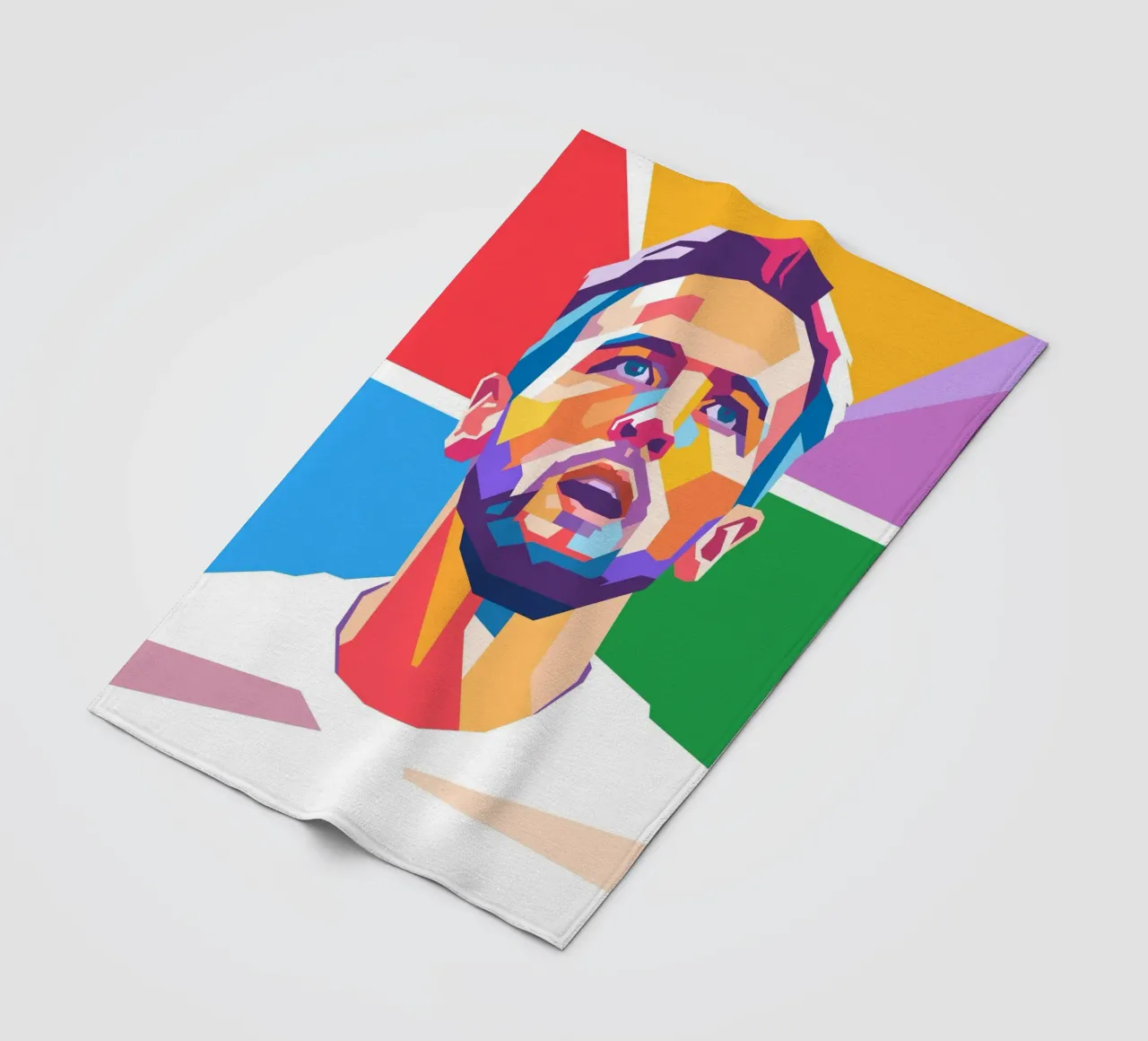 Harry Kane on WPAP art style fleece blanket by Hantamrata