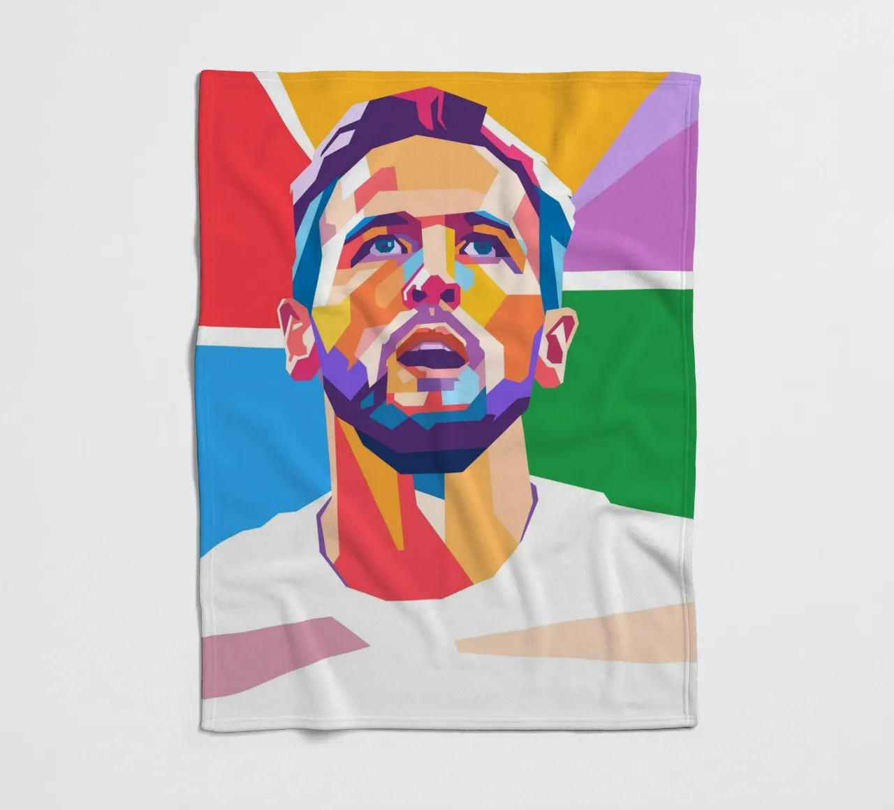 Harry Kane on WPAP art style fleece blanket by Hantamrata