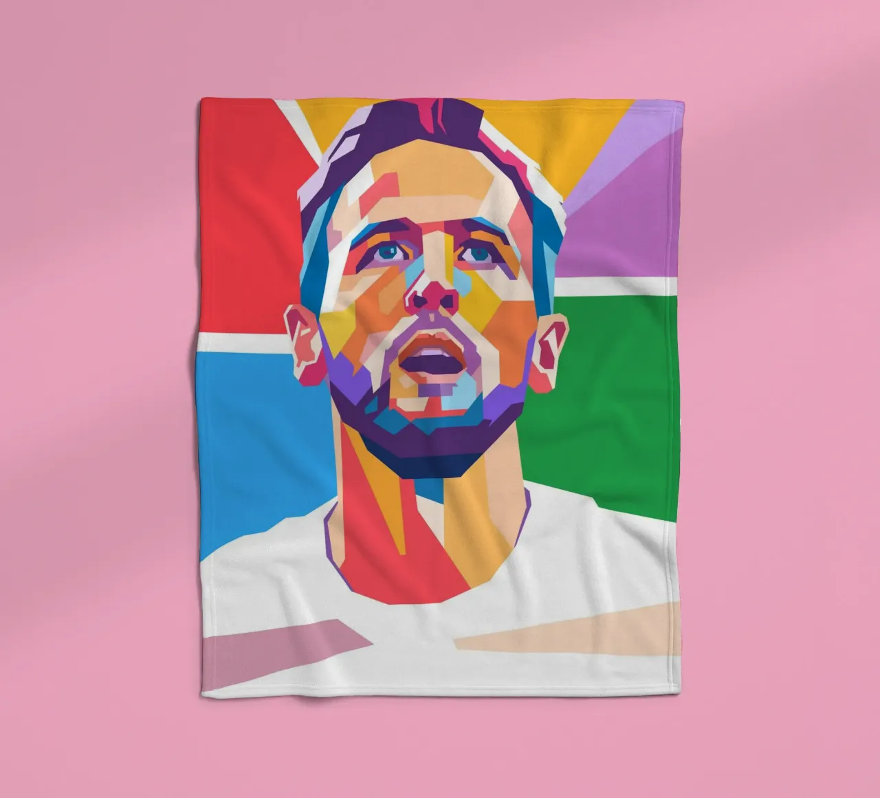 Harry Kane on WPAP art style fleece blanket by Hantamrata