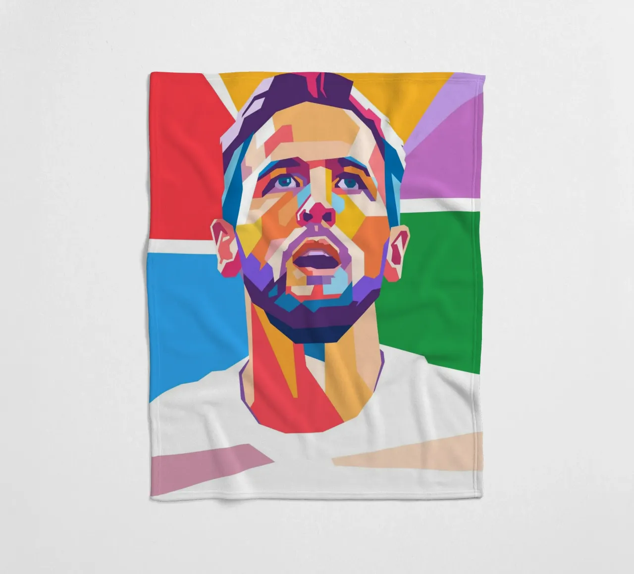 Harry Kane on WPAP art style fleece blanket by Hantamrata