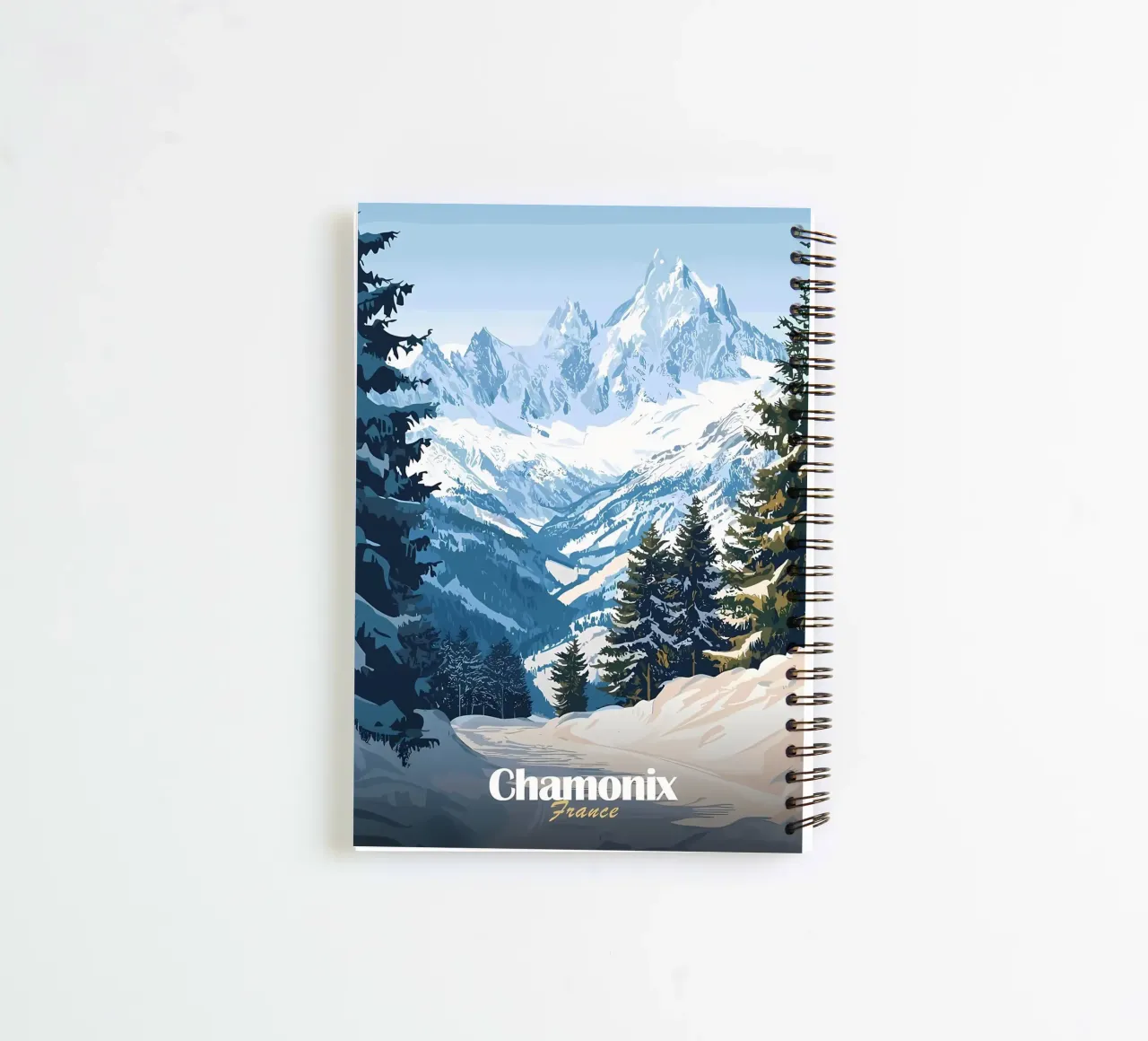Chamonix Mountain Landscape spiral notebook by Ginnery