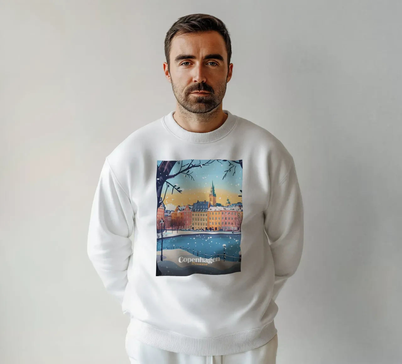 Escena invernal de Copenhague sudadera de Ginnery