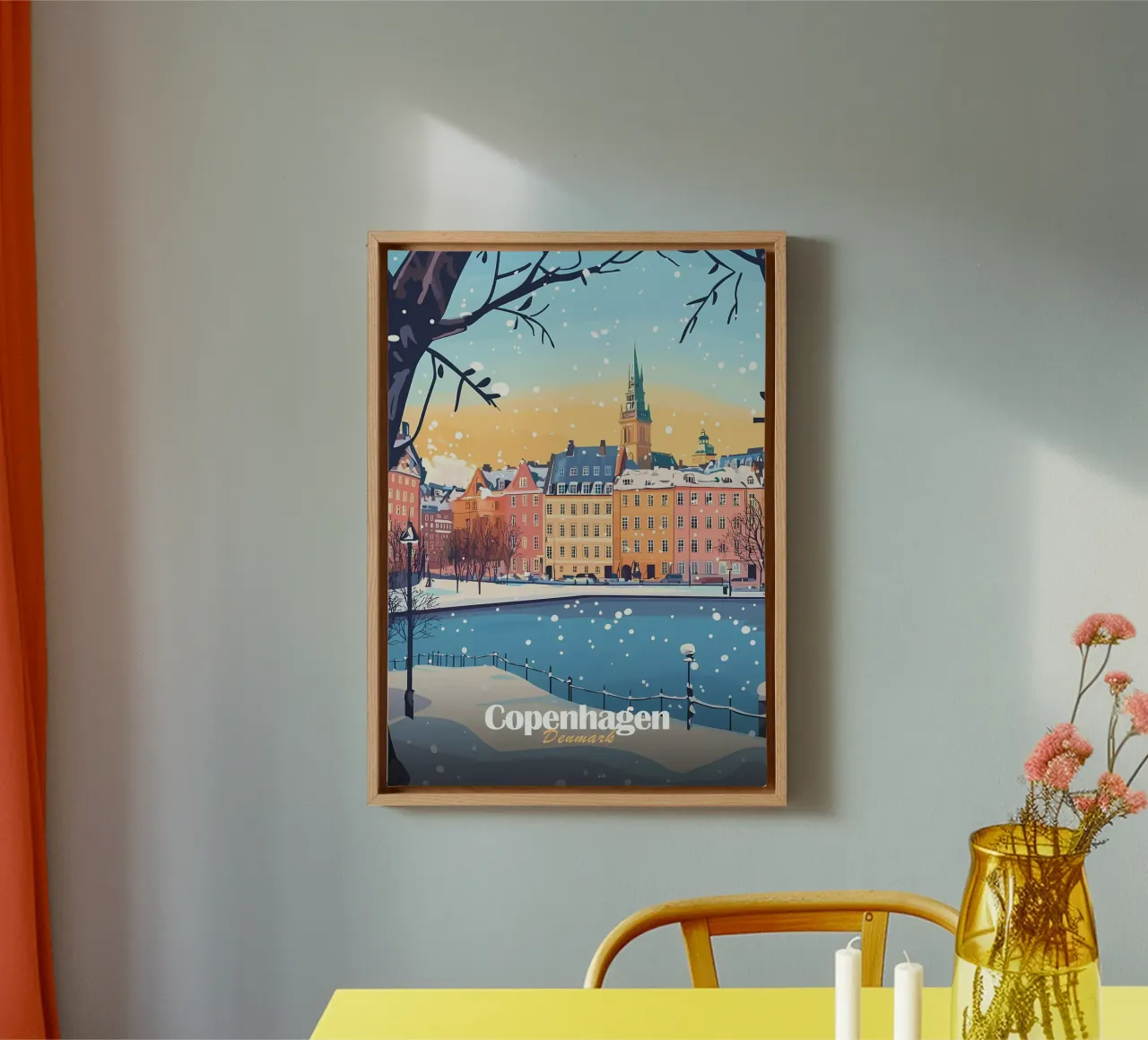Copenhagen Winter Scene Leinwand von Ginnery