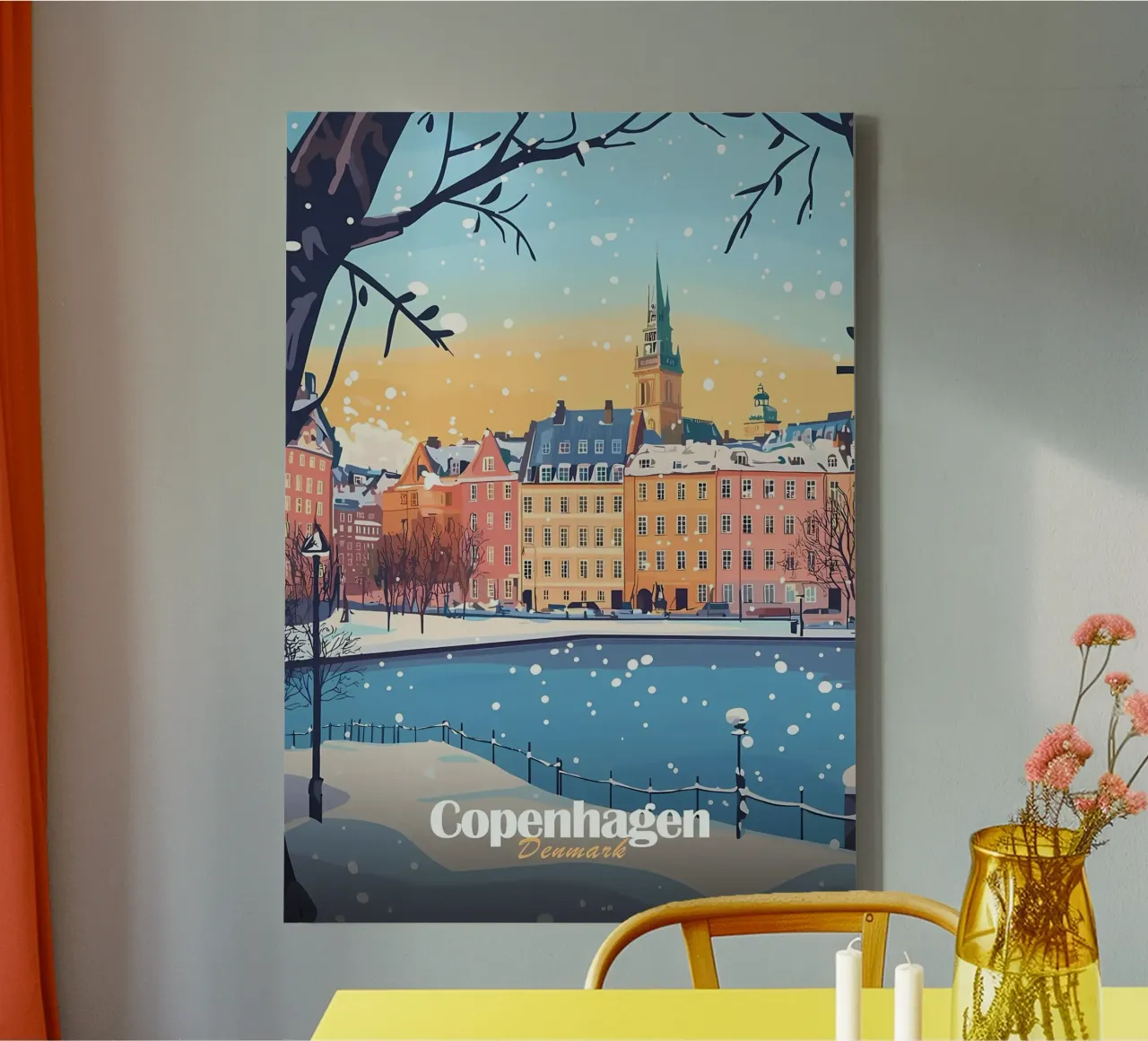 Copenhagen Winter Scene Leinwand von Ginnery