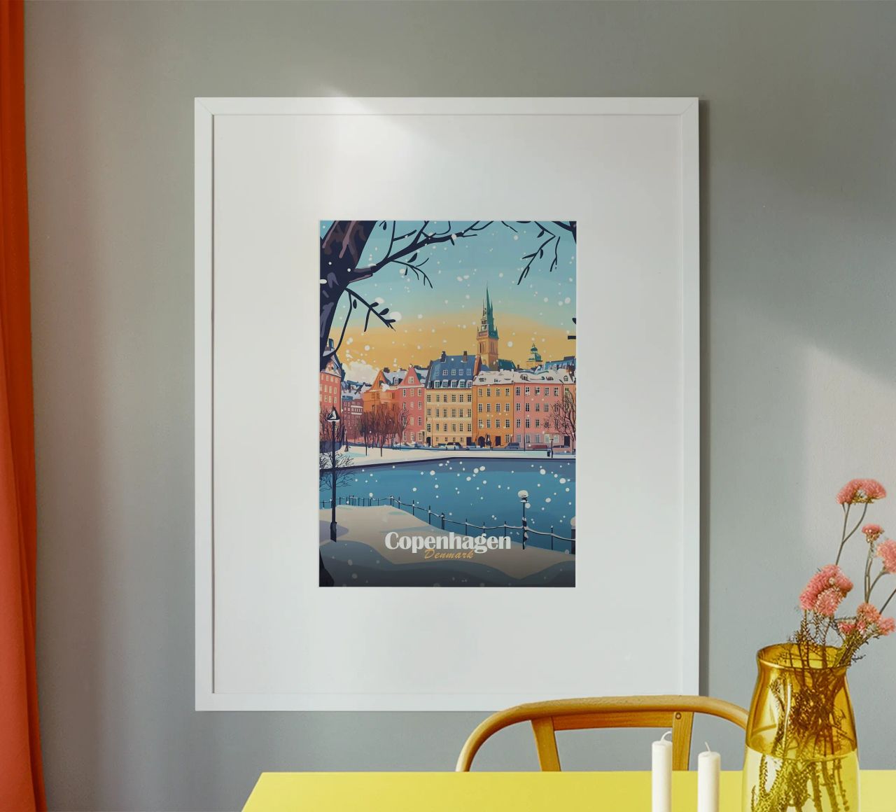 Copenhagen Winter Scene Poster von Ginnery