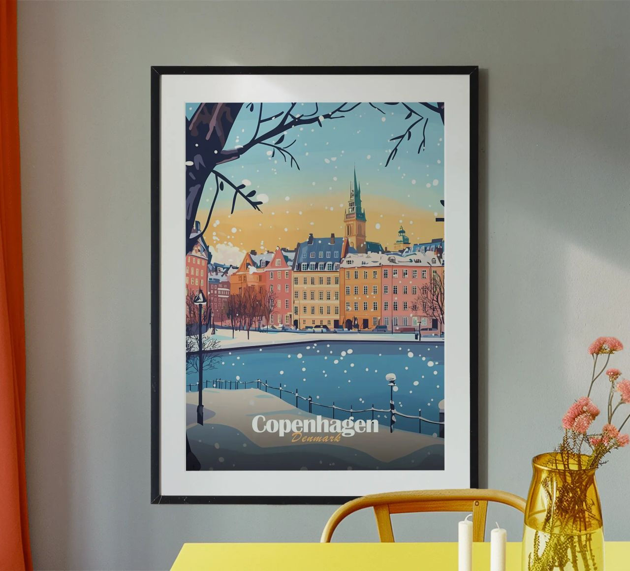 Copenhagen Winter Scene Poster von Ginnery