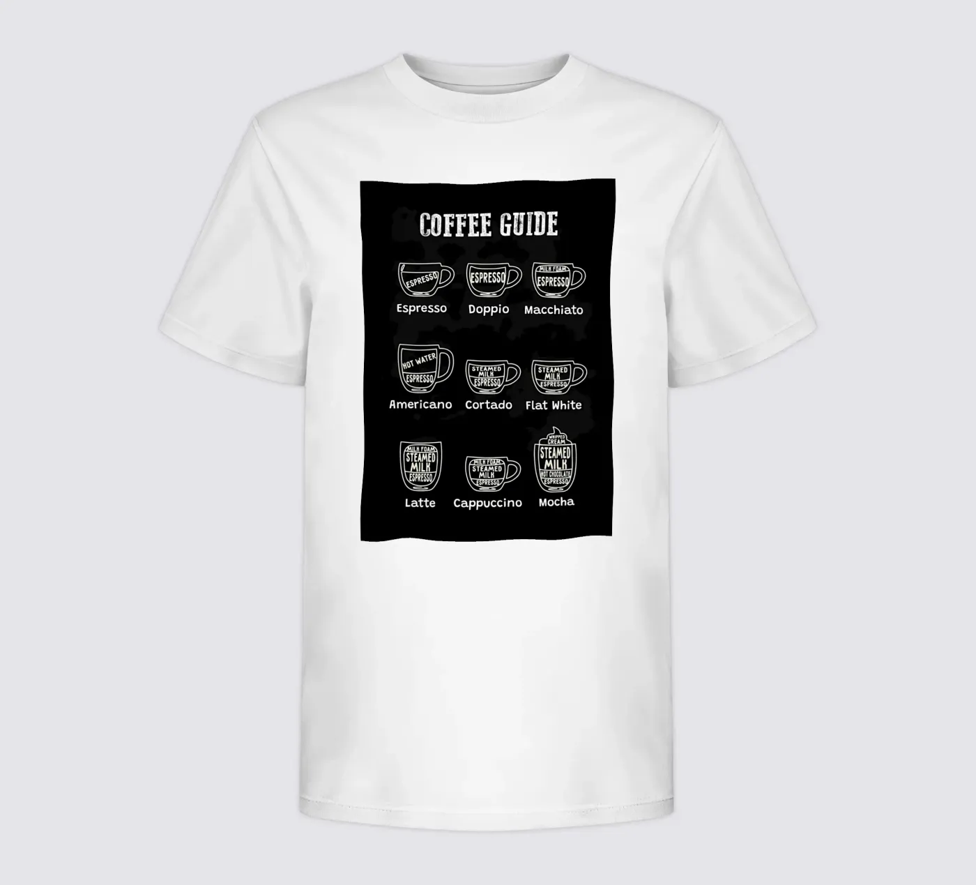 Tabella dei tipi di caffè t-shirt bambini da Eames