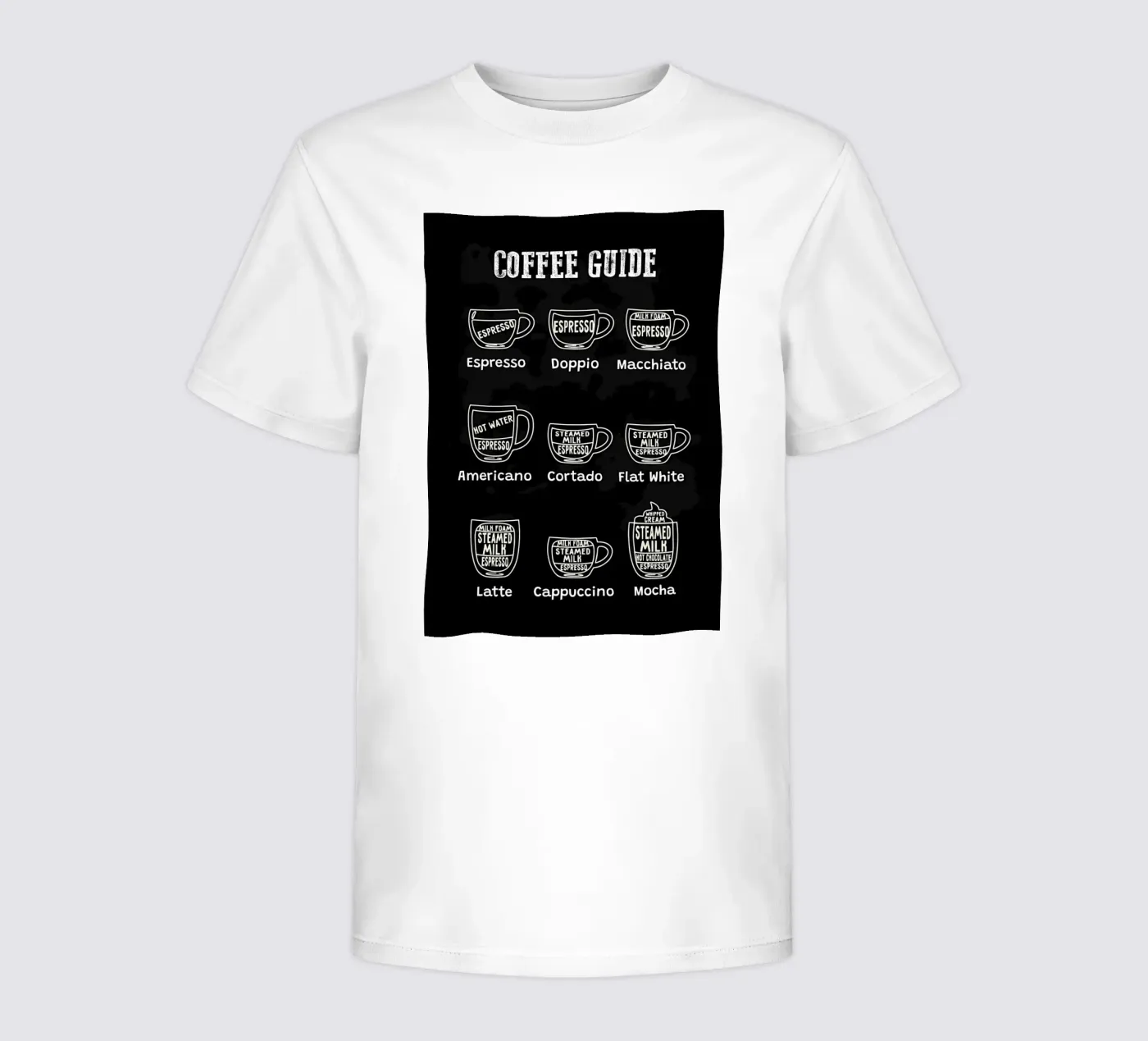 Tabella dei tipi di caffè t-shirt bambini da Eames
