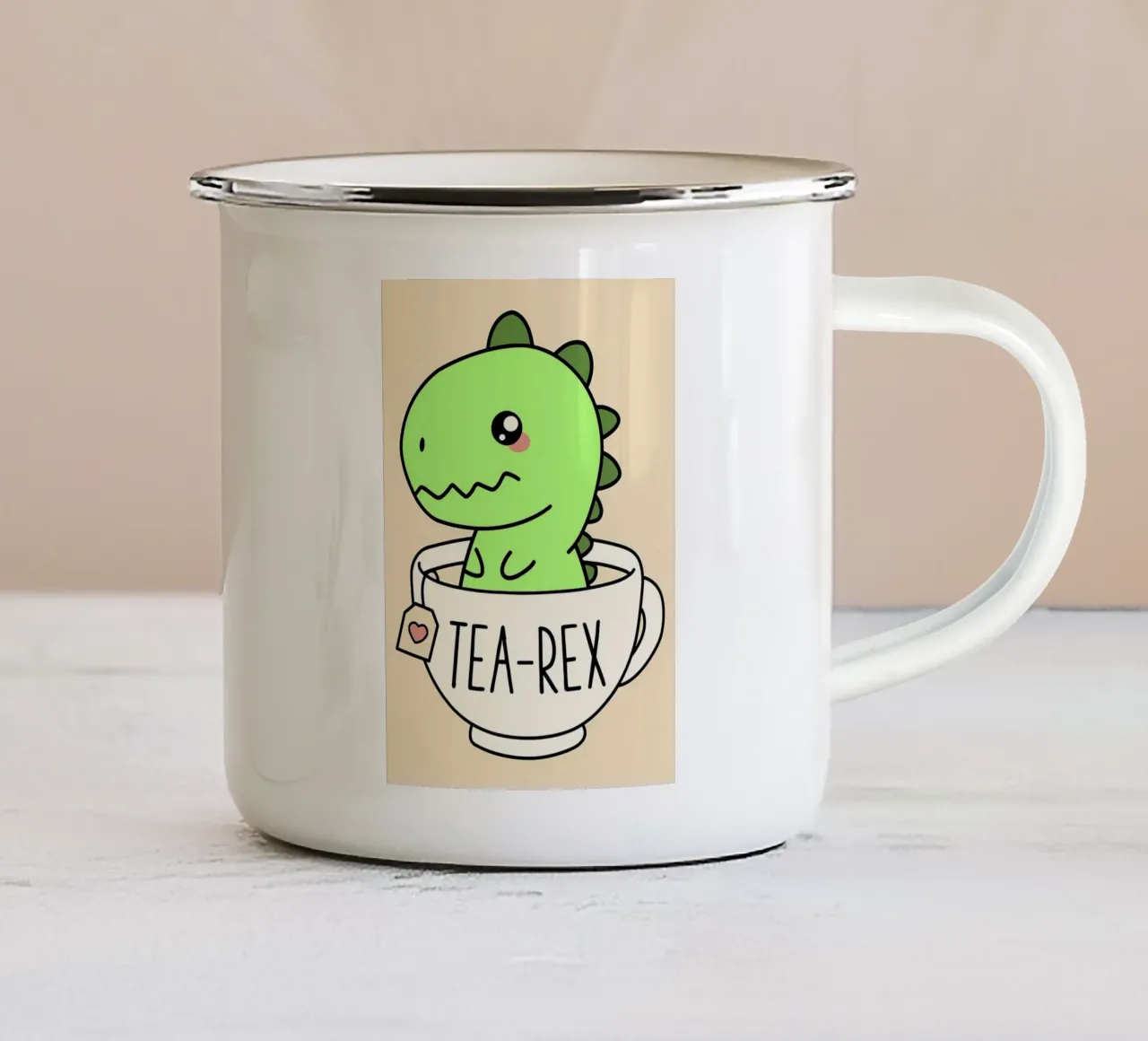 TeaRex Dinosauro carino TRex tazza in smalto da Delaplane