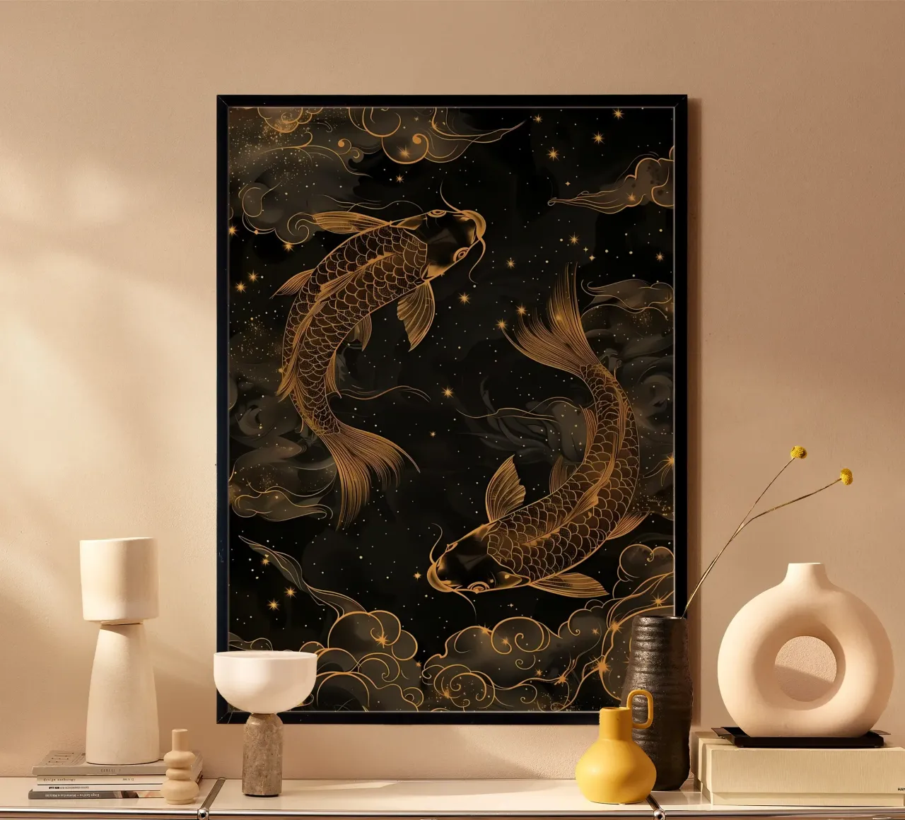 Pesce koi giapponese Yin Yang carta hahnemühle da Mikesell