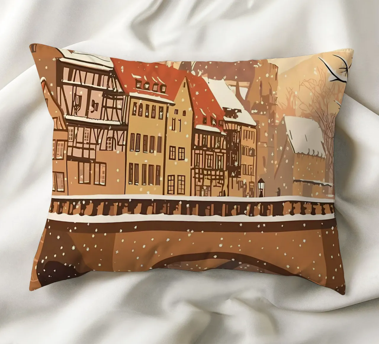 Nürnberger Winterlandschaft Kissen von Ginnery