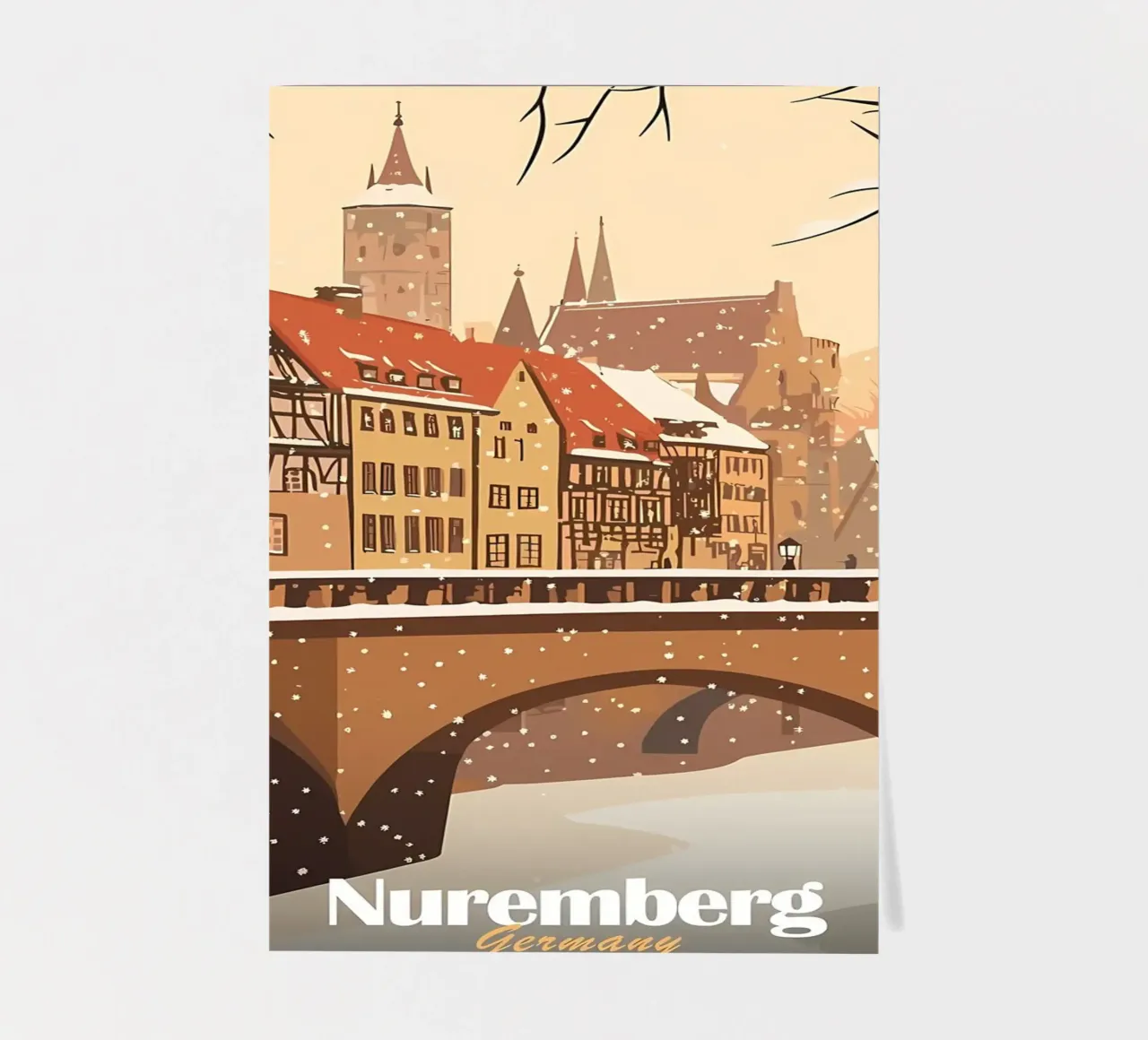 Nuremberg Winter Scene sticker sheet by Ginnery