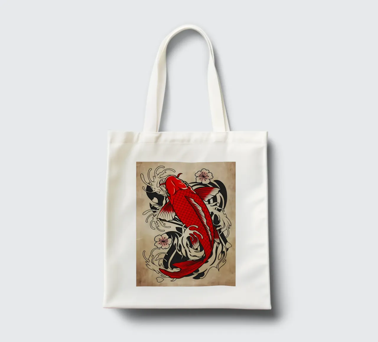 Koi Fish Japanese tote bag by Delaplane