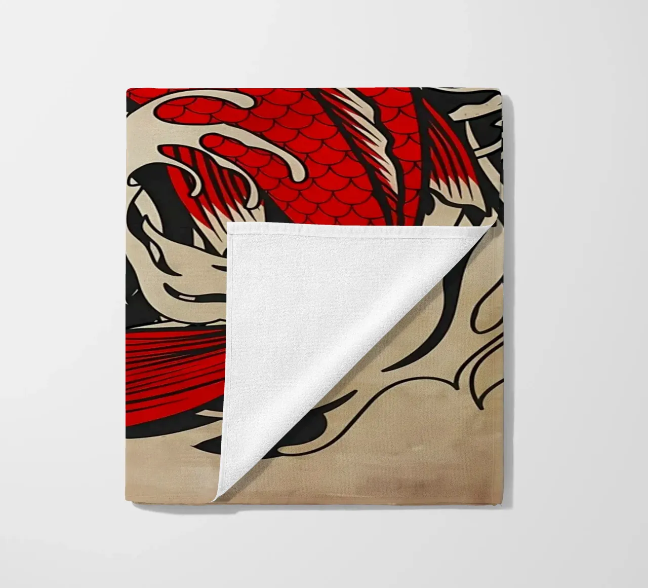Koi Fish Japanese beach towel by Delaplane