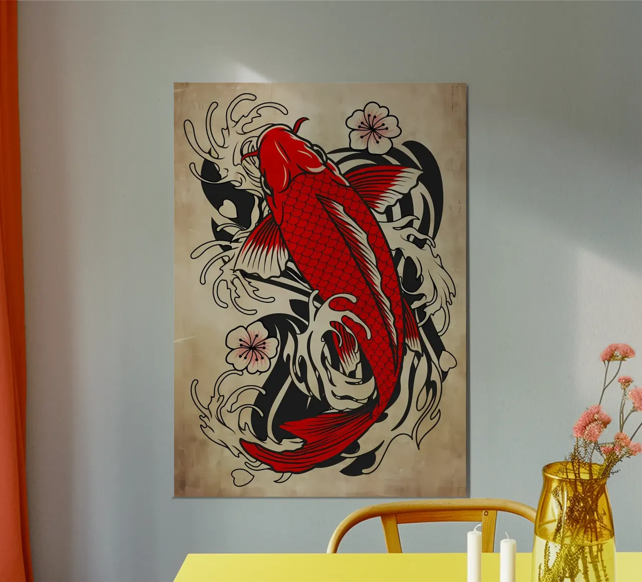 Pesce Koi giapponese poster con telaio in plastica da Delaplane