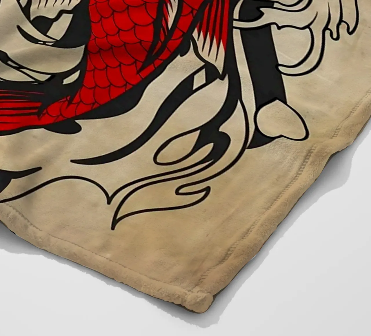 Koi Fish Japanese fleece blanket by Delaplane