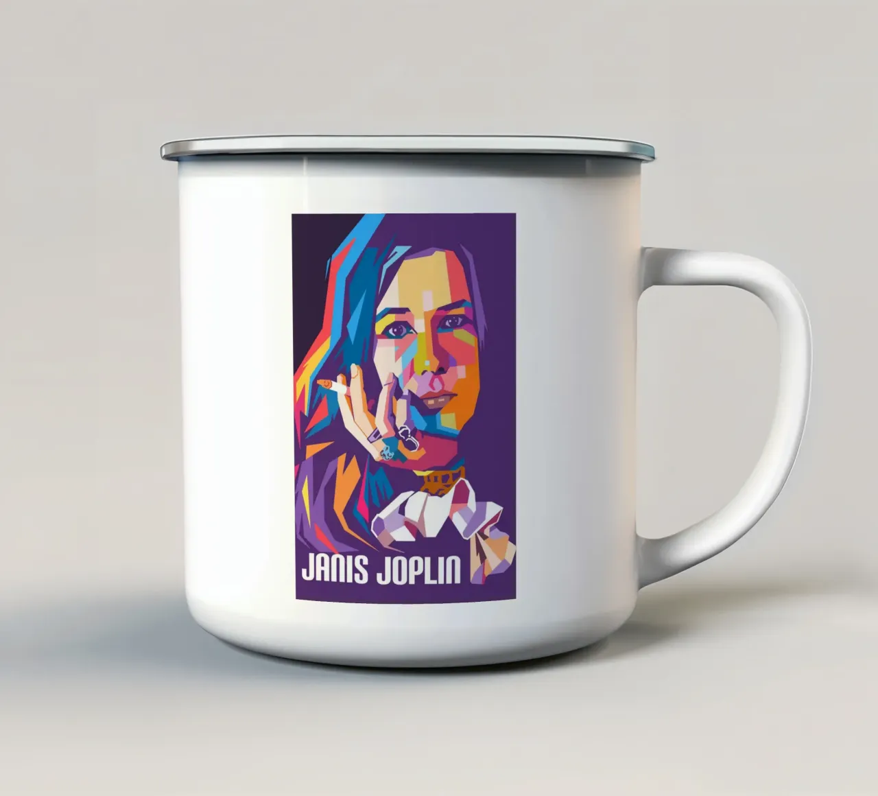 Janis Joplin sullo stile artistico di WPAP tazza in smalto da Hantamrata