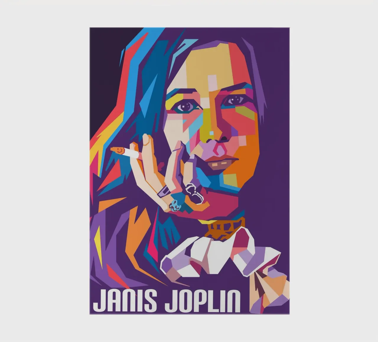 Janis Joplin on WPAP art style notebook by Hantamrata