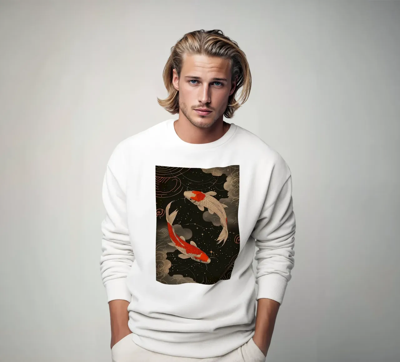 Pesce koi giapponese Yin Yang felpa da Mikesell