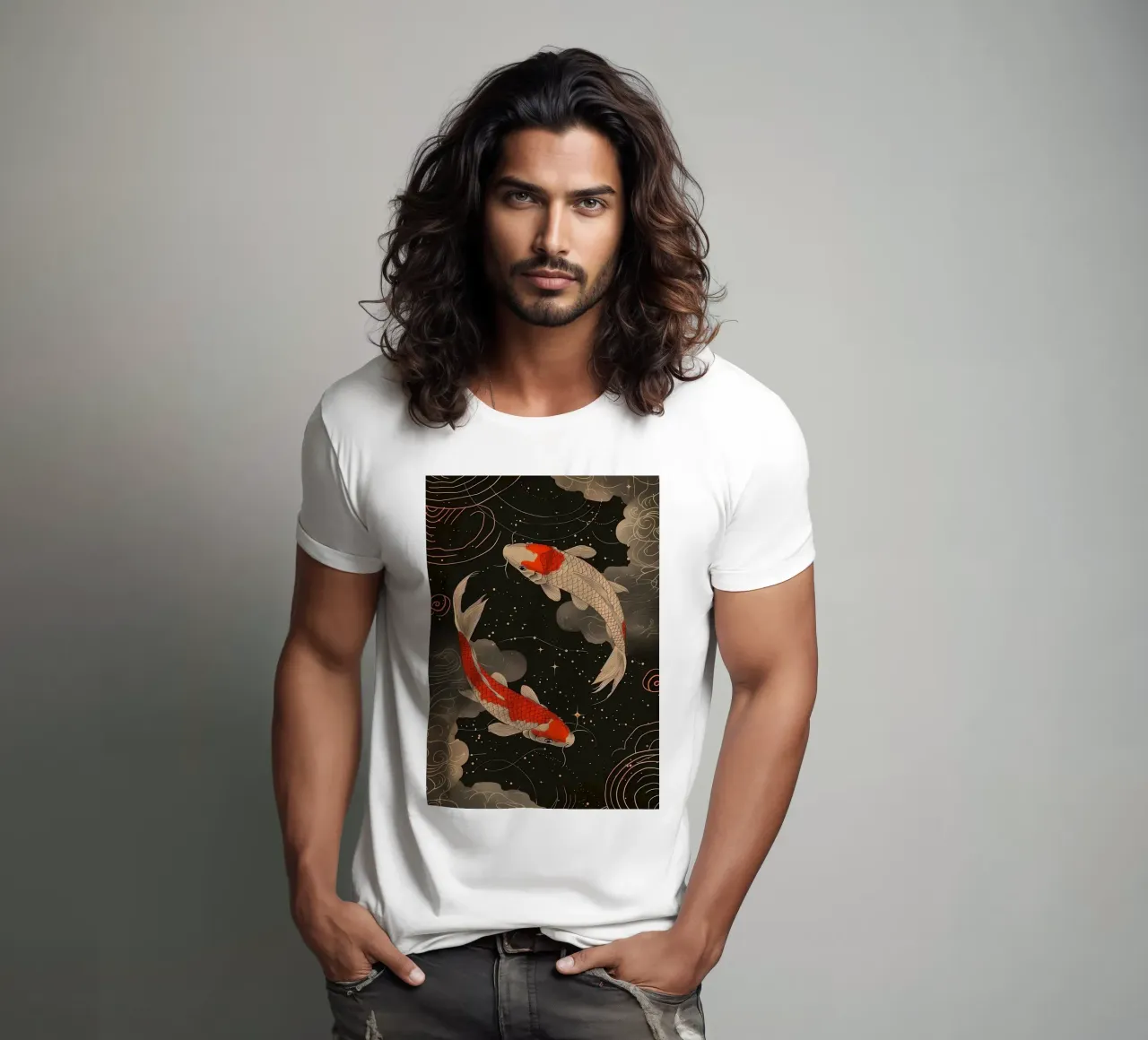 Pesce koi giapponese Yin Yang t-shirt da Mikesell