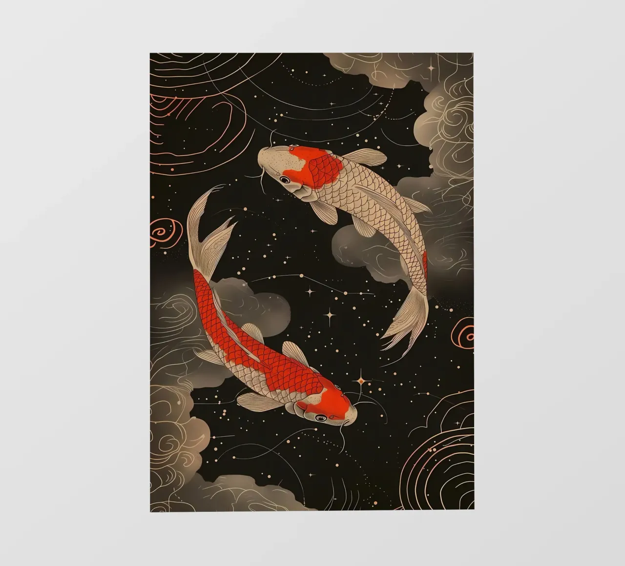 Pesce koi giapponese Yin Yang telo in pvc da Mikesell