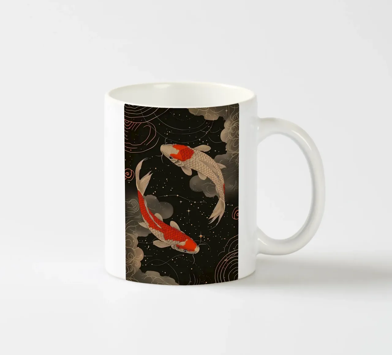 Pesce koi giapponese Yin Yang tazza in ceramica da Mikesell