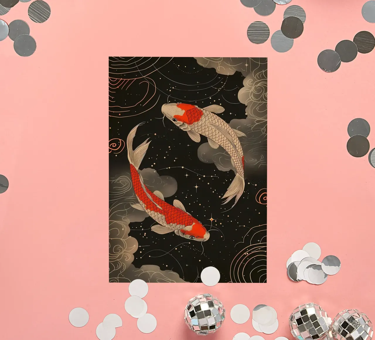 Japanischer Koi Fisch Yin Yang Sticker von Mikesell