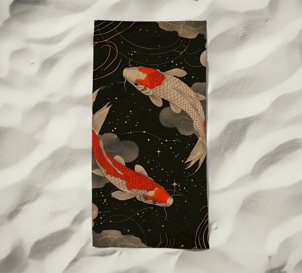 Pesce koi giapponese Yin Yang telo mare da Mikesell
