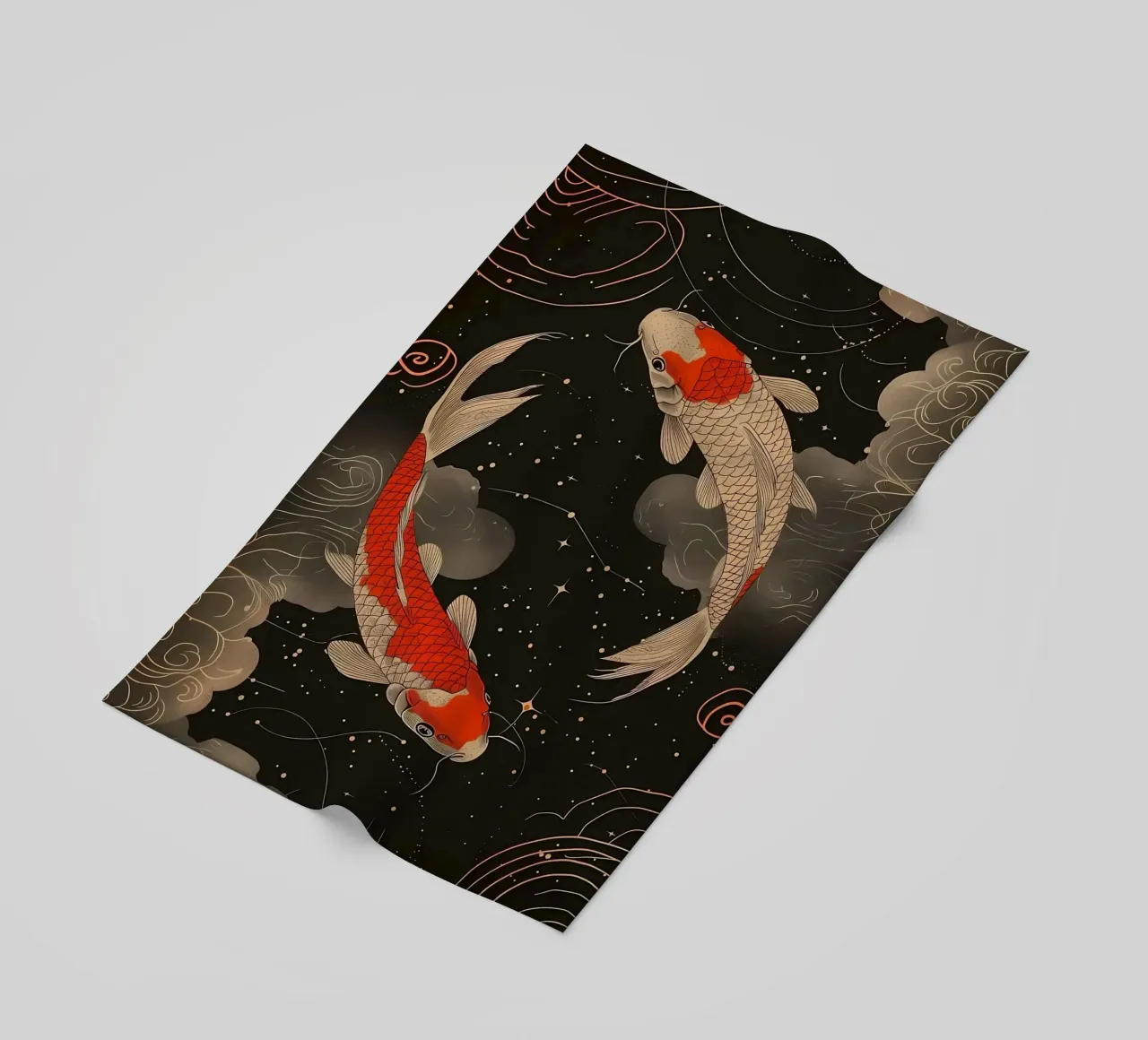 Pesce koi giapponese Yin Yang telo mare da Mikesell