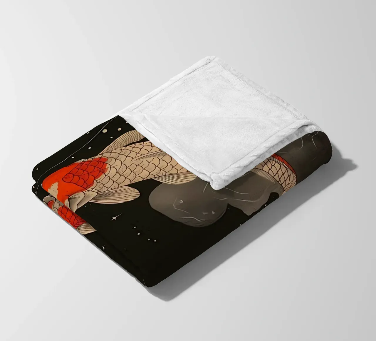 Pesce koi giapponese Yin Yang coperta in pile da Mikesell